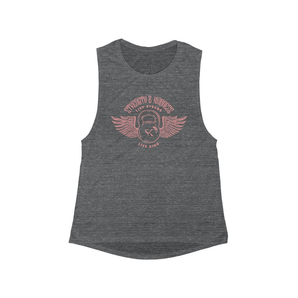 Clementine Women's Flowy Scoop Muscle Tank – Midnight Navy, Soft Poly-Viscose, Relaxed Fit, Great For Layering - View #3